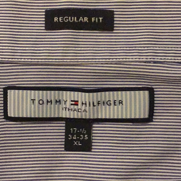 Tommy Hilfiger Ithaca 100% cotton men’s shirt. 17 1/2 inches. XL Long sleeves. - Picture 4 of 9